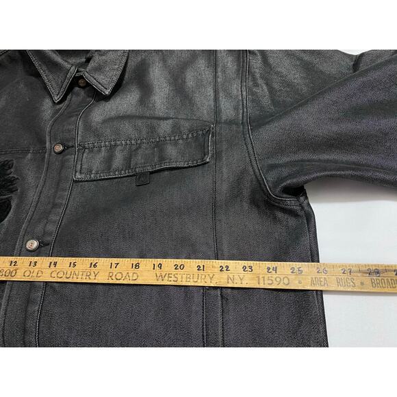 Johnny Blaze Method Man Jean Jacket Flame Skull Black Size XL Vintage Y2K - Picture 4 of 16